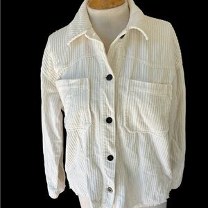 ZARA: Cream oversized corduroy jacket